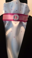 Plastron roze met strass